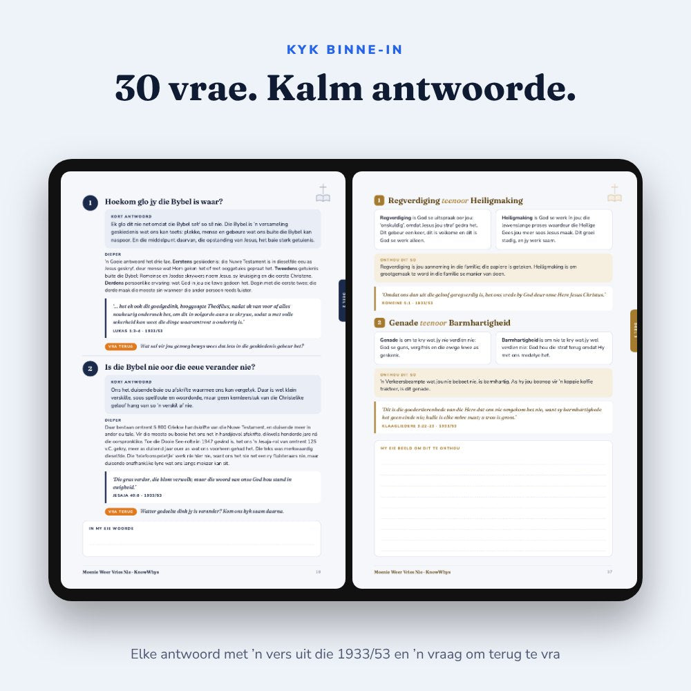 Twee bladsye uit Die 30 Vrae